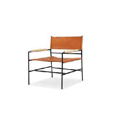 united strangers new jack occasional accent relaxing lounge leather chair - chestnut brown