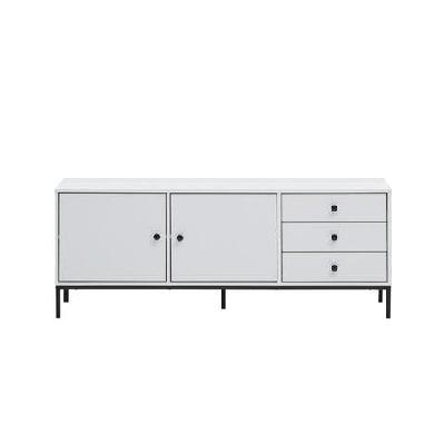 urbano low sideboard buffet unit w/ 2-doors 3-drawers - white/black