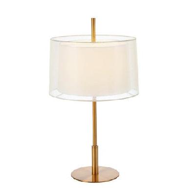 vale modern table desk lamp light metal fabric antique gold ivory