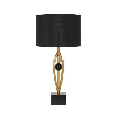 vardo modern table desk lamp light metal marble fabric black antique gold