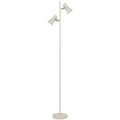 verik modern standing floor lamp light foot switch metal beige satin