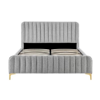 victoria fabric bed frame queen size silver
