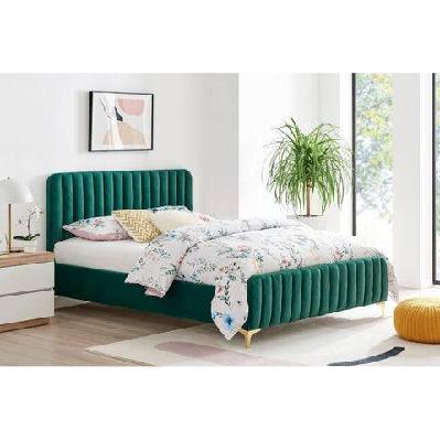 victoria fabric velvet bed frame queen size emerald