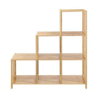 voco 3-step bookcase open shelf bookshelf display unit bamboo