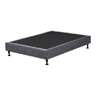 velvet fabric platform bed frame bed base double - dark grey