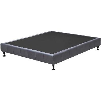 velvet fabric platform bed frame bed base king - dark grey