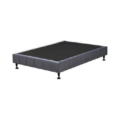 velvet fabric platform bed frame bed base king single - dark grey