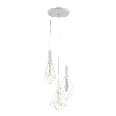 whiteband pendant lamp light interior esx3 white diamond cage x 3 with round matte plate od390mm