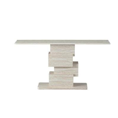 windy artificial marble effect hallway console table white travertine