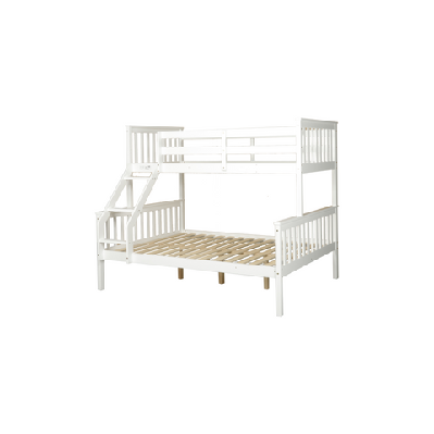wooden timber solid pine single over double size bunk bed frame - white