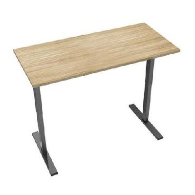 xavier sit stand electric height adjustable computer work office desk 150cm - oak and black 