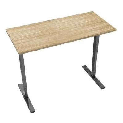 xavier sit stand electric height adjustable computer work office desk 180cm - oak and black 
