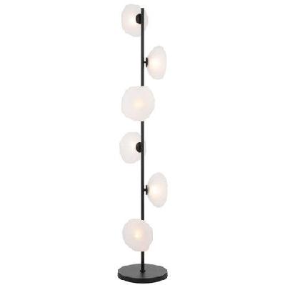 zecca contemporary standing floor lamp light metal glass frost black matte