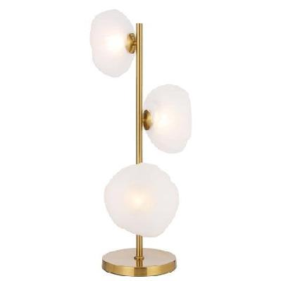 zecca contemporary table desk lamp light metal glass antique gold frost frosted