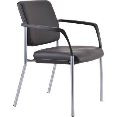 buro lindis visitor chair 4-leg base upholstered back arms dillon pu black 