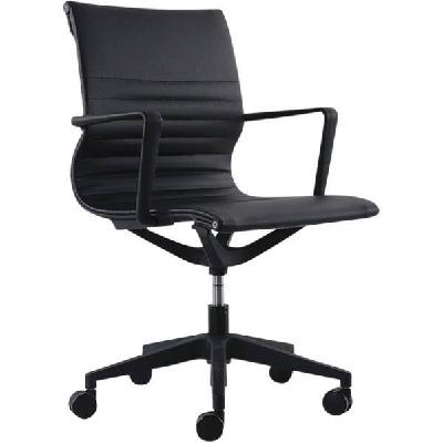 buro diablo task chair medium back arms pu black 