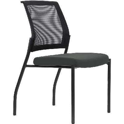 urbin 4 leg mesh back chair glides black frame slate seat 