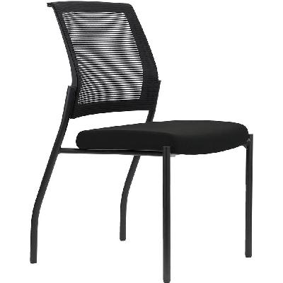 urbin 4 leg mesh back chair glides black frame onyx seat 