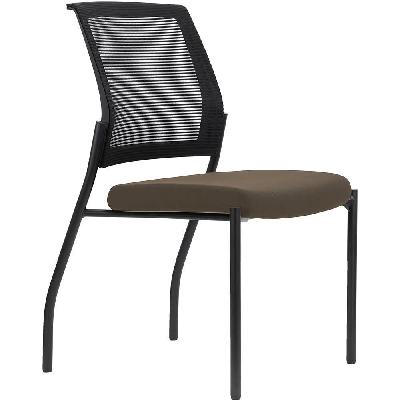 urbin 4 leg mesh back chair glides black frame chocolate seat 