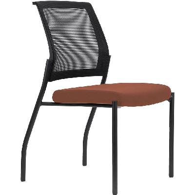urbin 4 leg mesh back chair glides black frame brick seat 