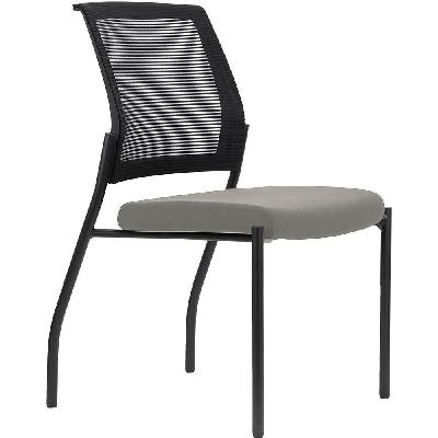 urbin 4 leg mesh back chair glides black frame sand seat 