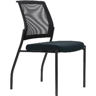 urbin 4 leg mesh back chair glides black frame navy seat 