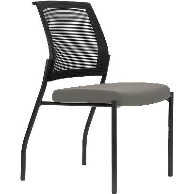 urbin 4 leg mesh back chair glides black frame mocha seat 