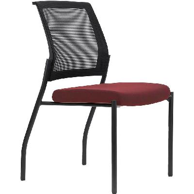 urbin 4 leg mesh back chair glides black frame pomegranite seat 