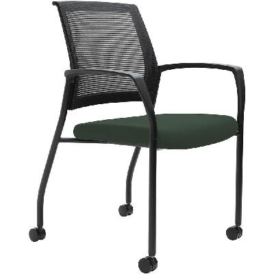 urbin 4 leg mesh back armchair castors black frame forest seat 