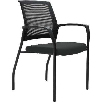 urbin 4 leg mesh back armchair glides black frame slate seat 
