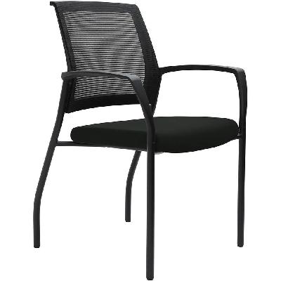 urbin 4 leg mesh back armchair glides black frame onyx seat 