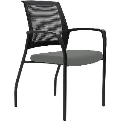 urbin 4 leg mesh back armchair glides black frame steel seat 