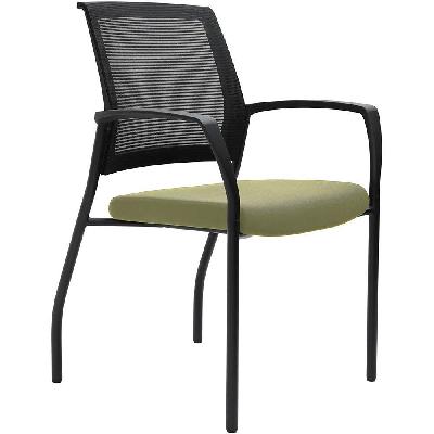 urbin 4 leg mesh back armchair glides black frame apple seat 