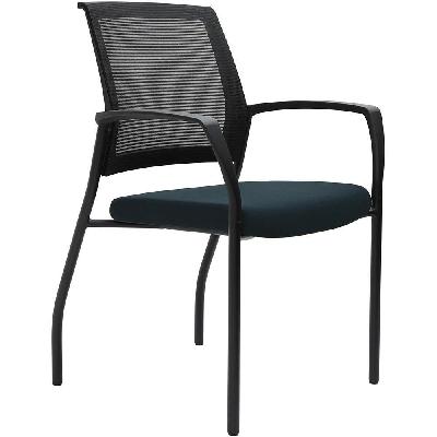 urbin 4 leg mesh back armchair glides black frame navy seat 