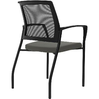 urbin 4 leg mesh back armchair glides black frame mocha seat 