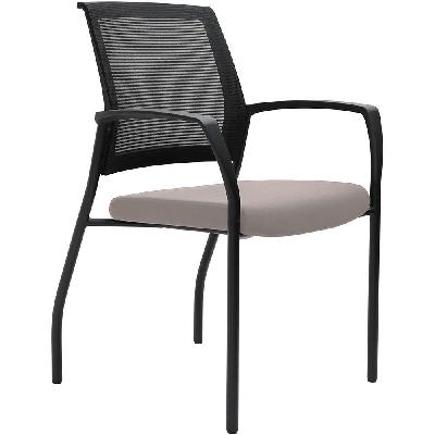 urbin 4 leg mesh back armchair glides black frame petal seat 