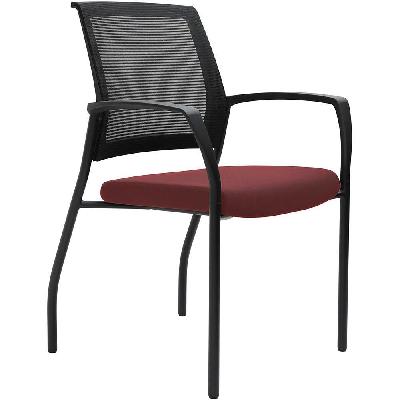urbin 4 leg mesh back armchair glides black frame pomegranite seat 