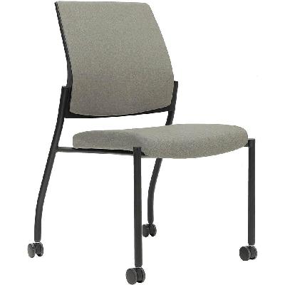 urbin 4 leg chair castors black frame mocha seat and inner back 