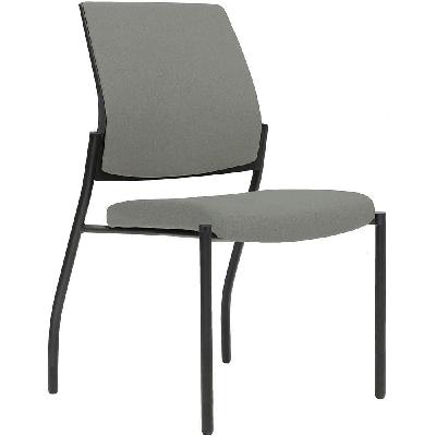 urbin 4 leg chair glides black frame steel seat and inner back 