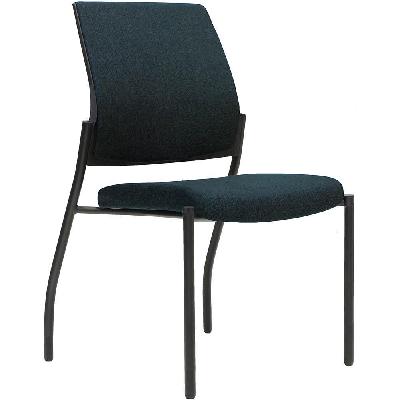 urbin 4 leg chair glides black frame navy seat and inner back 
