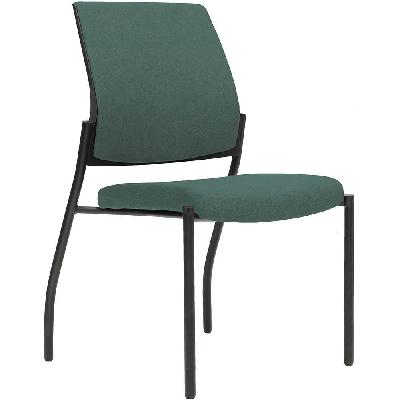 urbin 4 leg chair glides black frame teal seat and inner back 