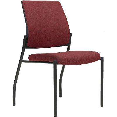 urbin 4 leg chair glides black frame pomegranite seat and inner back 