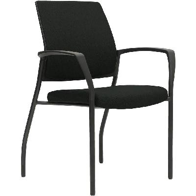 urbin 4 leg armchair glides black frame onyx seat and inner back 