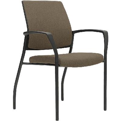 urbin 4 leg armchair glides black frame chocolate seat and inner back 