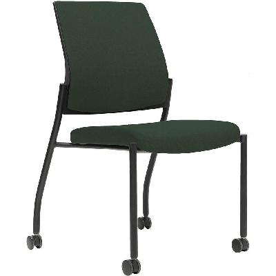 urbin 4 leg chair castors black frame forest seat inner and outer back 