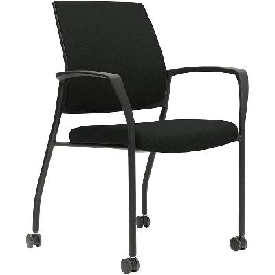 urbin 4 leg armchair castor black frame gravity onyx seat inner and outer back 