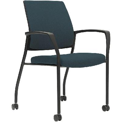 urbin 4 leg armchair castor black frame gravity denim seat inner and outer back 