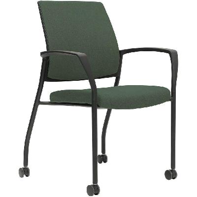 urbin 4 leg armchair castor black frame gravity forest seat inner and outer back 