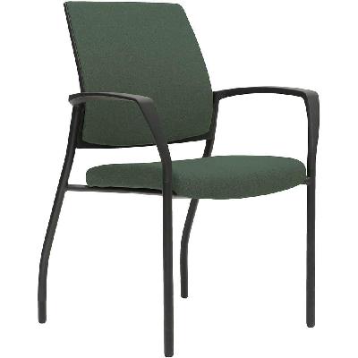 urbin 4 leg armchair glides black frame gravity forest fabric seat inner and outer back 