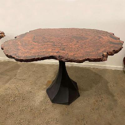 luka burl bar/dining table in river red gum 